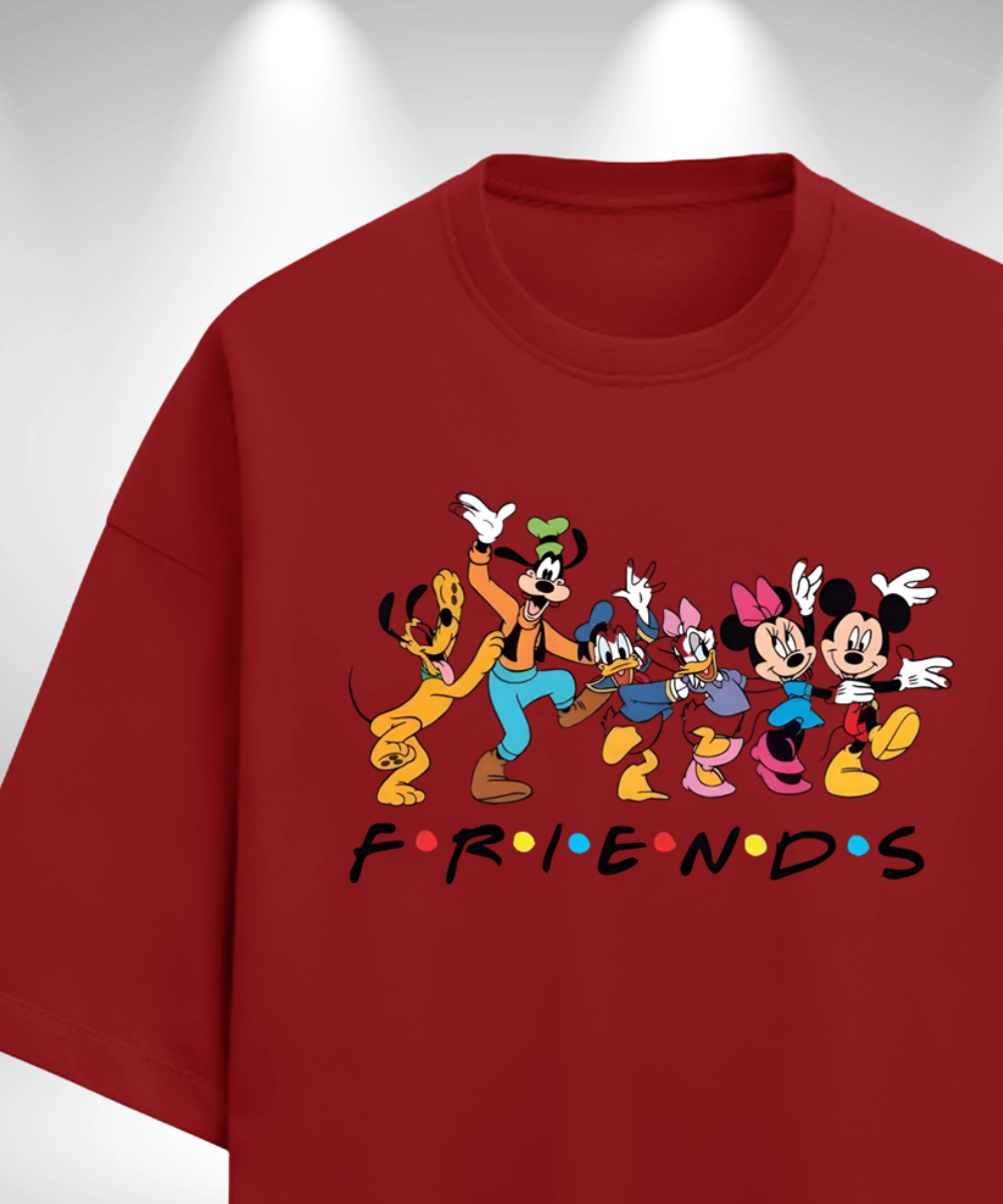 Disney F.R.I.E.N.D.S Oversized T-Shirt - Red