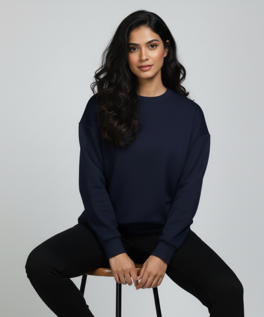 Women's Oversized Sweatshirt - Navy
