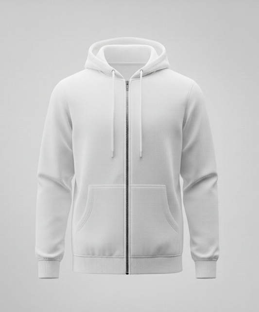 Unisex Zip Hoodie - White