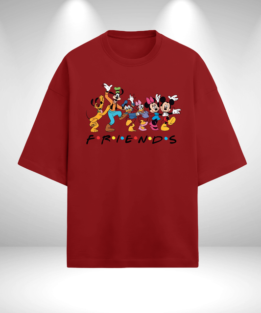 Disney F.R.I.E.N.D.S Oversized T-Shirt - Red