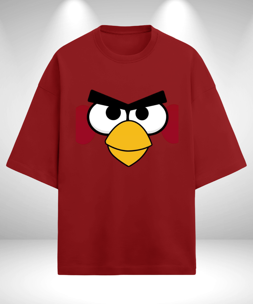 Angry Bird Oversized T-Shirt - Red