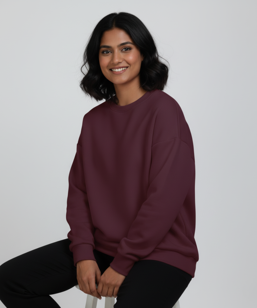 Unisex Oversized Sweatshirt - Maroon