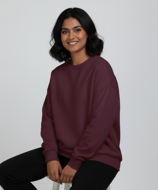 Women's Oversized Sweatshirt - Maroon