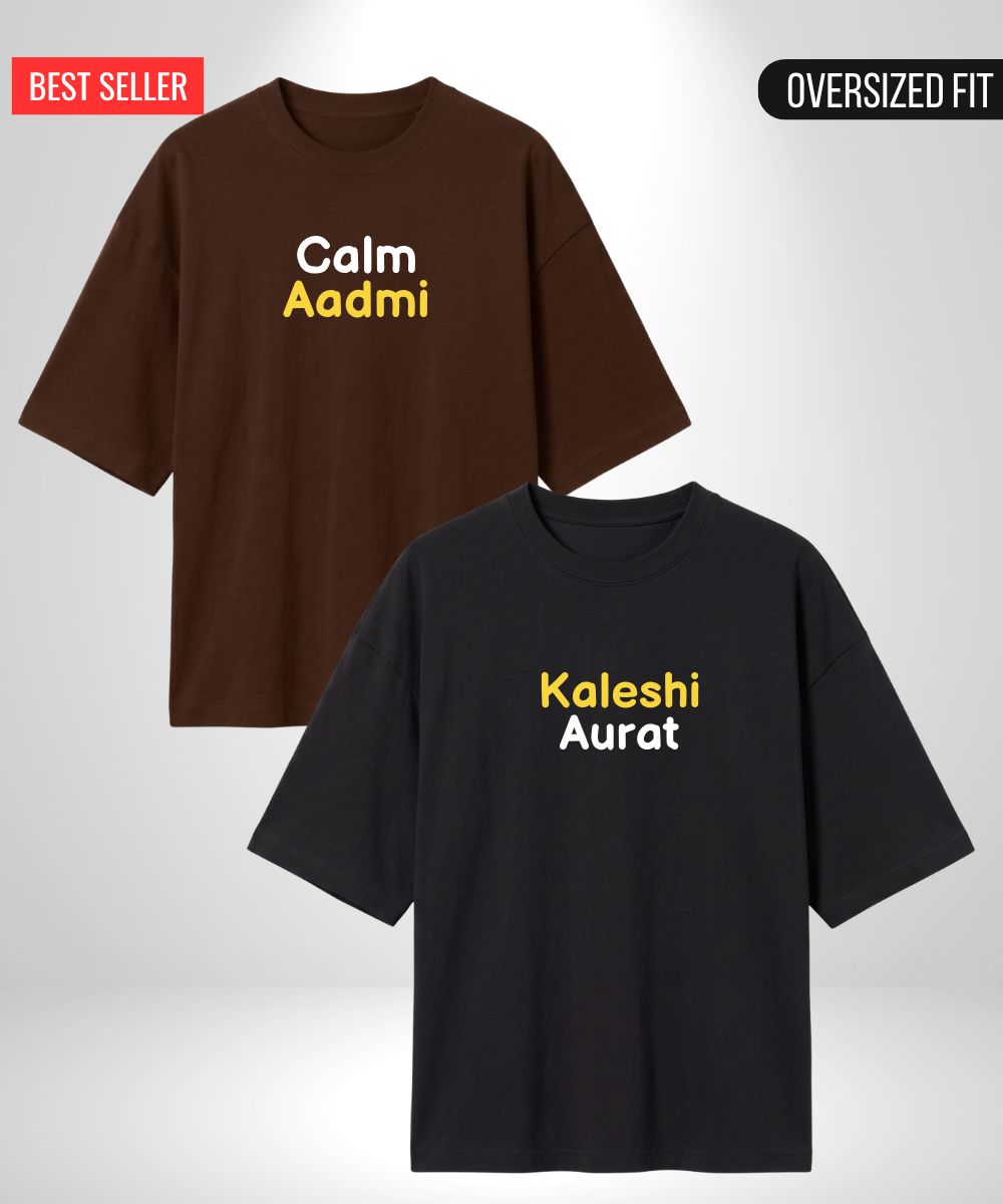 Calm Aadmi x Kaleshi Aurat Oversized T-Shirts