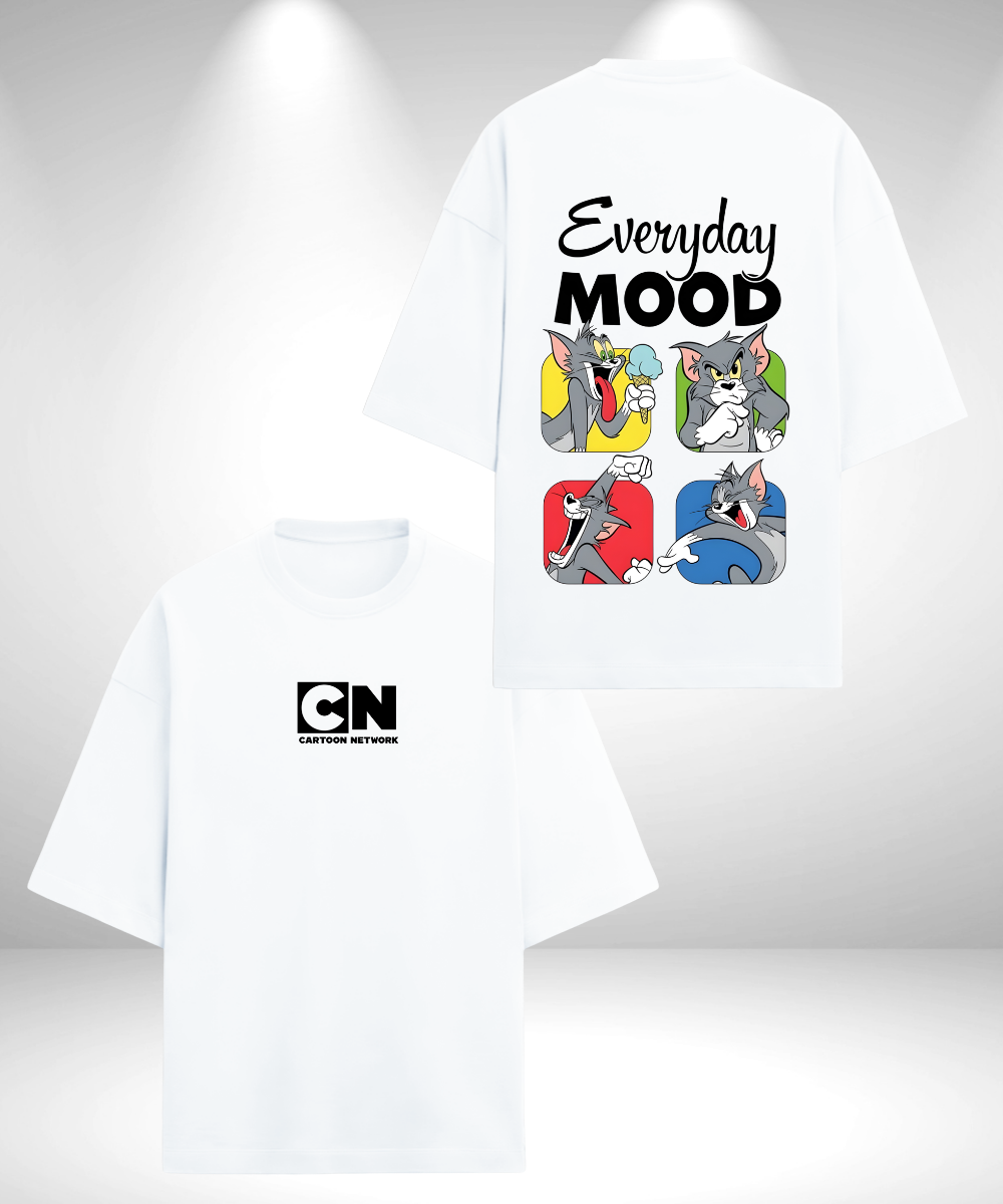 Tom & Jerry Everyday Mood Oversized T-Shirt - White