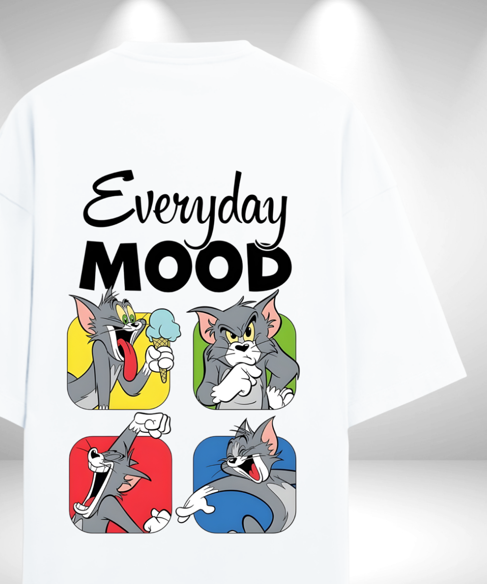 Tom & Jerry Everyday Mood Oversized T-Shirt - White