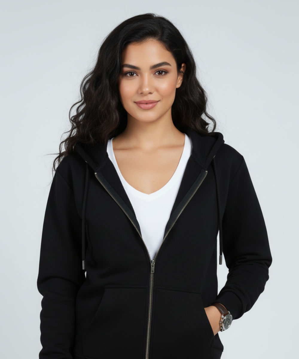 Unisex Zip Hoodie - Black