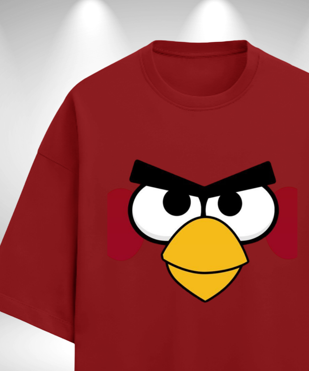 Angry Bird Oversized T-Shirt - Red