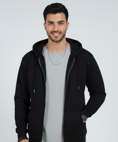 Men's Zip Hoodie - Black