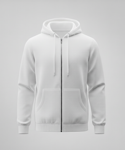 Unisex Zip Hoodie - White