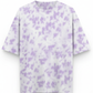 Women's Tie Dye Oversized T-Shirt - White & Lavender