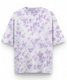 Unisex Tie Dye Oversized T-Shirt - White & Lavender