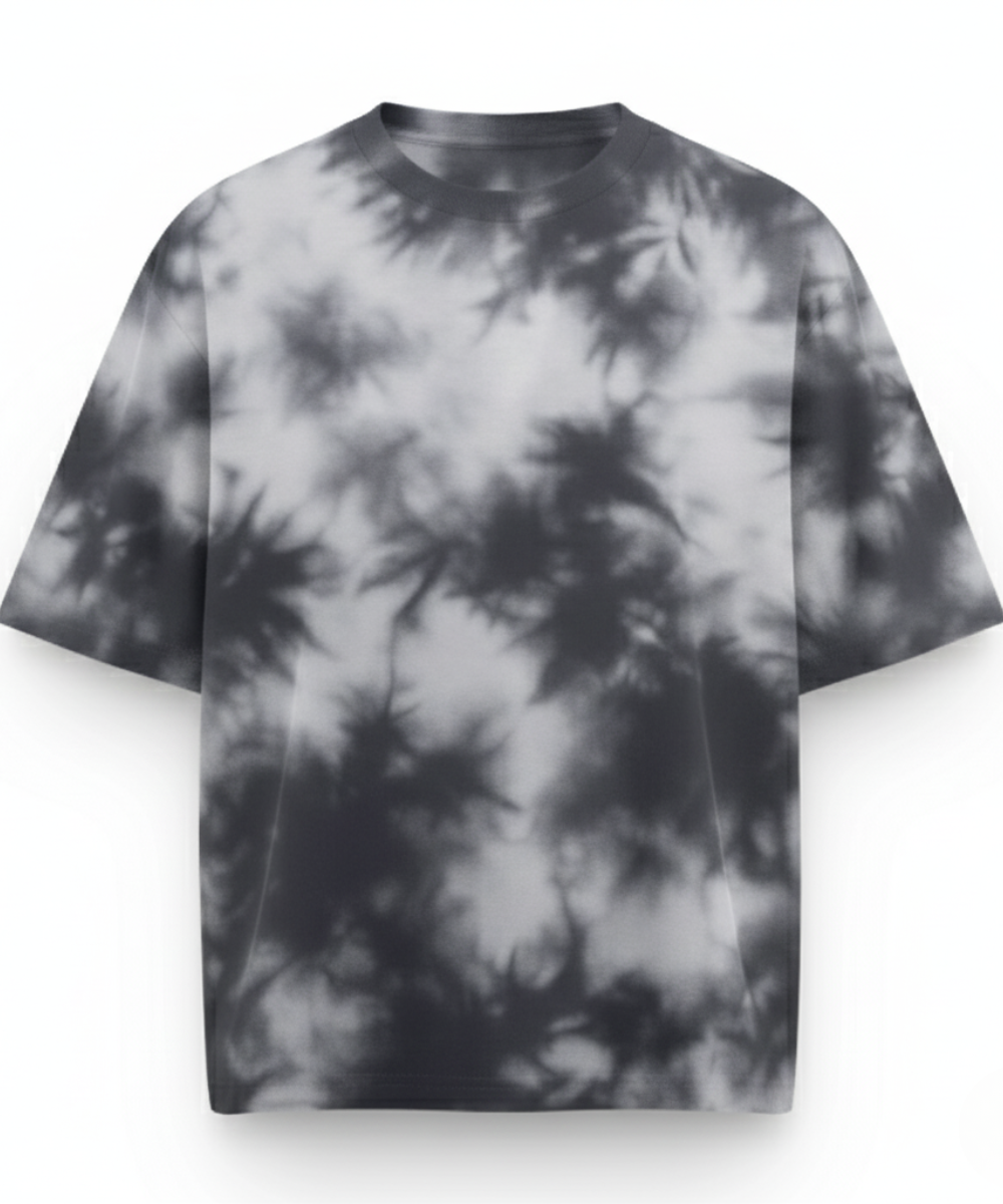 Women's Tie Dye Oversized T-Shirt - White & Black