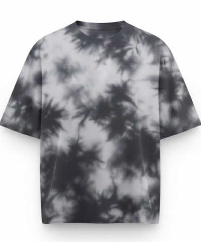 Unisex Tie Dye Oversized T-Shirt - White & Black