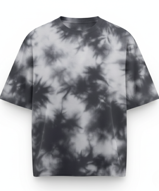Unisex Tie Dye Oversized T-Shirt - White & Black