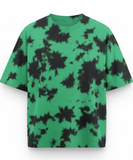 Unisex Tie Dye Oversized T-Shirt - Green & Black
