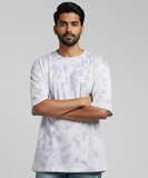 Men's Tie Dye Oversized T-Shirt - White & Lavender