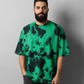 Unisex Tie Dye Oversized T-Shirt - Green & Black