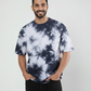 Unisex Tie Dye Oversized T-Shirt - White & Black