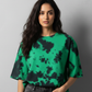 Unisex Tie Dye Oversized T-Shirt - Green & Black