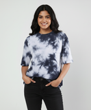 Women's Tie Dye Oversized T-Shirt - White & Black