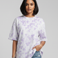 Unisex Tie Dye Oversized T-Shirt - White & Lavender